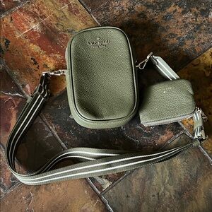 Kate Spade Sage Green North South Crossbody and Pouch Set NWOT